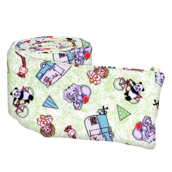 Safari Animals Green Portable Crib Bumpers Sheetworld