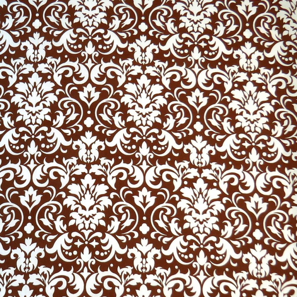 European Crib - Brown Damask - Fitted