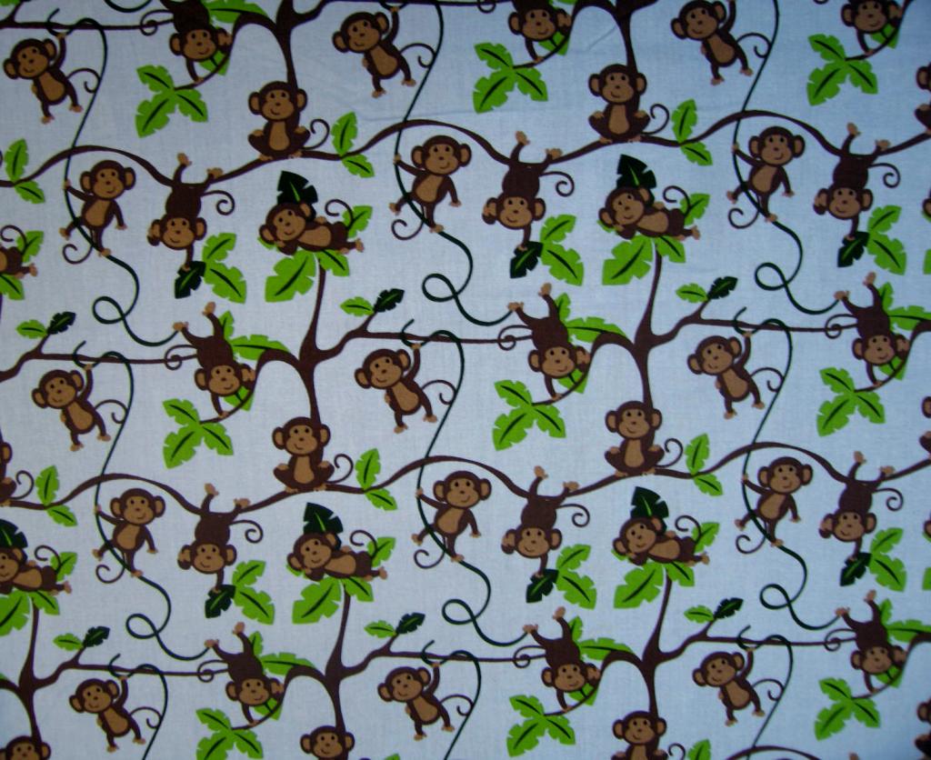 Square Playard Graco Monkey Vine Fitted Baby Crib Sheets