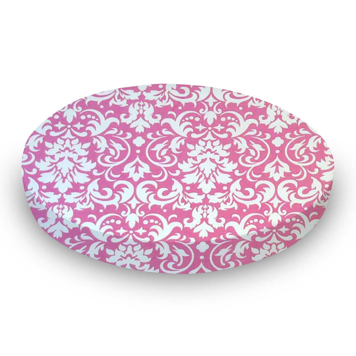 Oval Crib (Stokke Sleepi) - Pink Damask - Fitted  Oval