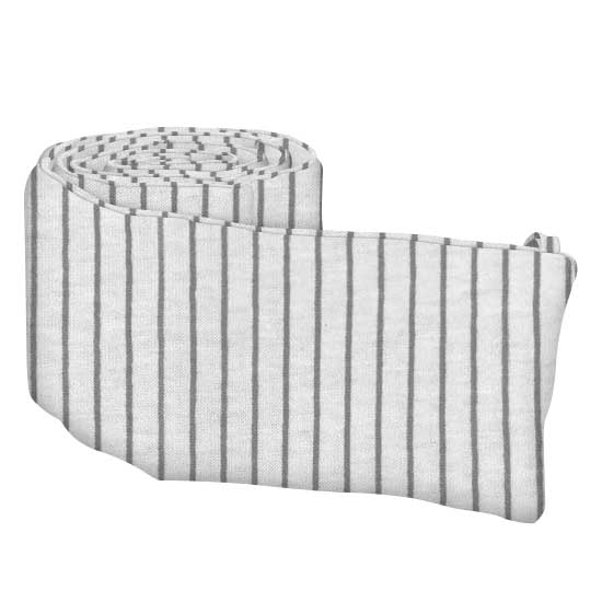 Grey Pinstripe Jersey Knit Fabric Portable Crib Bumpers Sheetworld