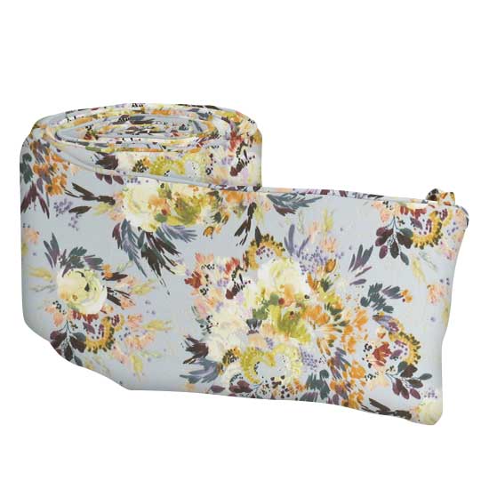 Modern Floral Garden Gray Fabric Portable Crib Bumpers Sheetworld