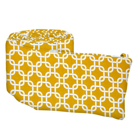 yellow crib bumper