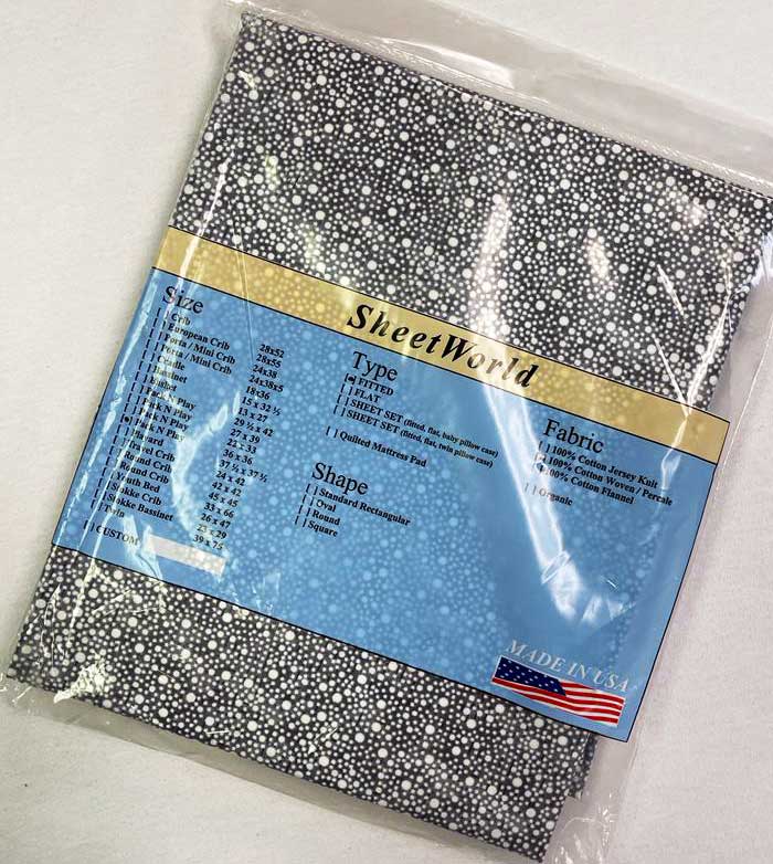Confetti Dots Black Cotton Fitted Square Playard Sheet Fits Graco TotBloc 36 x 36