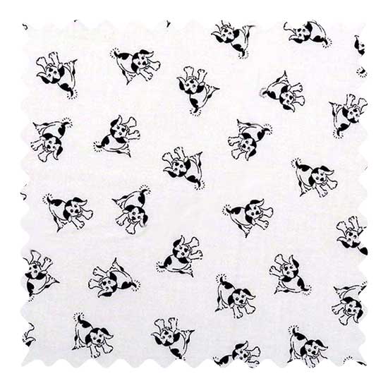 Black Doggies Fabric - 100% Cotton - 20 x 42 inches