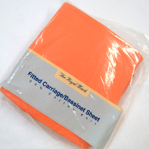Solid Orange Cotton Jersey Knit Bassinet Sheet