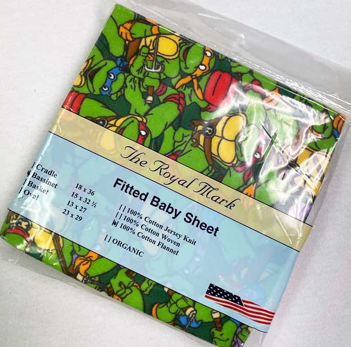 Ninja Turtles Cotton Flannel Bassinet Sheet - 15 x 33
