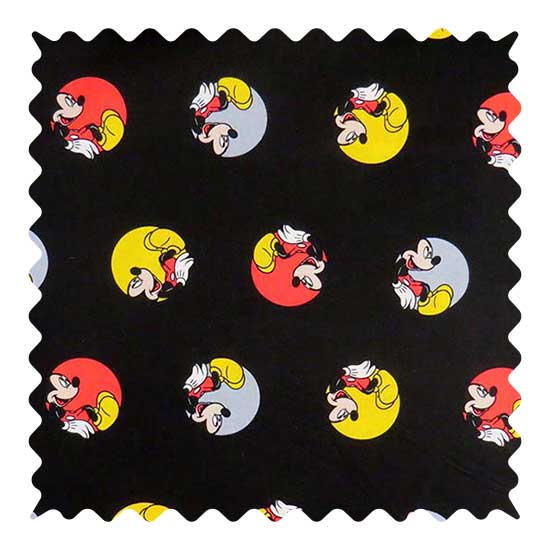 Mickey Circles Fabric - 100% Cotton - 39 x 42 inches