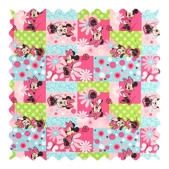 Minnie Mouse Patch Fabric - 100% Cotton - 21 x 41 inches