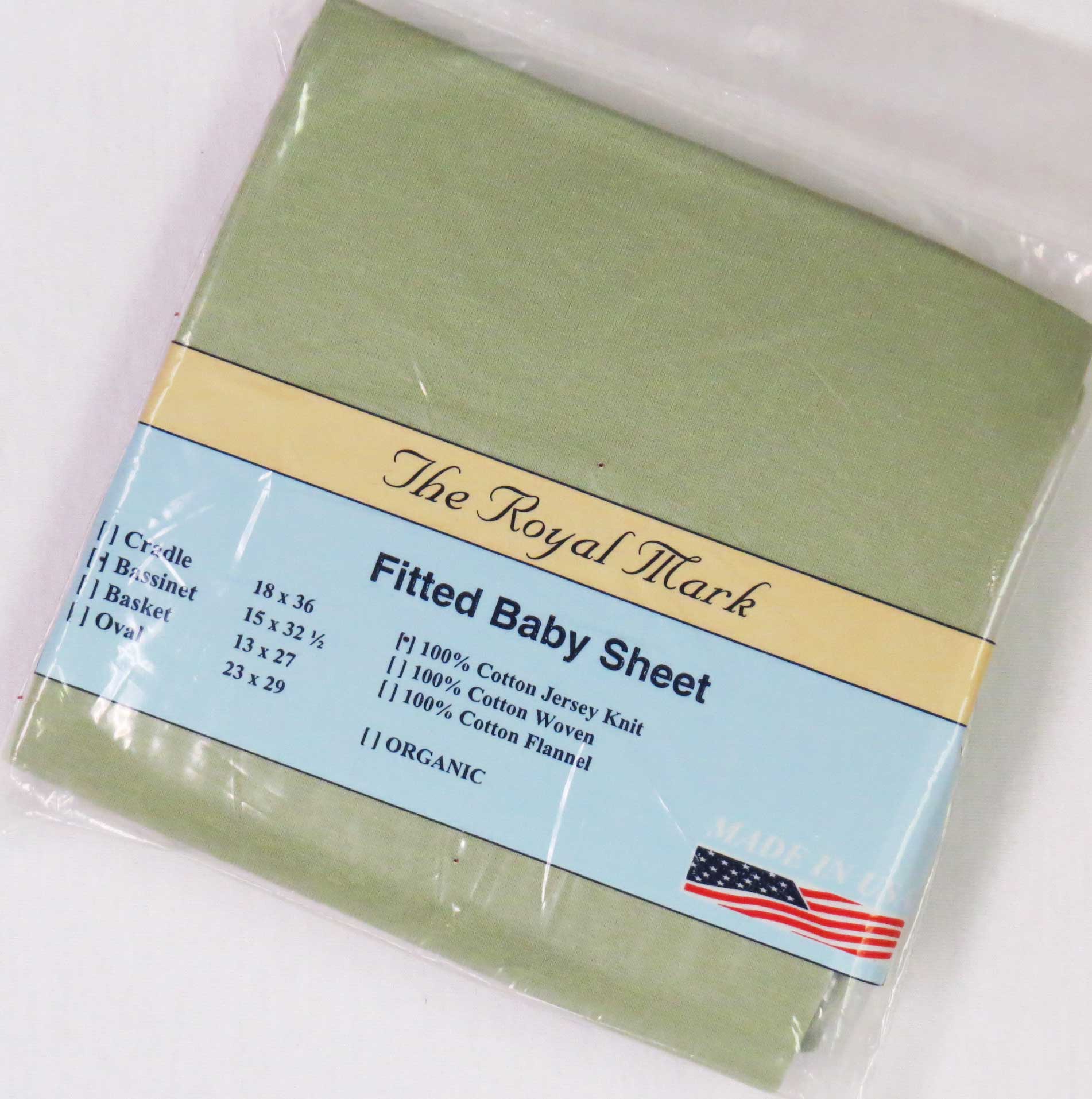Solid Sage Cotton Jersey Knit Bassinet Sheet