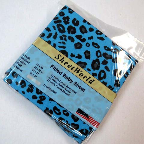 Blue Leopard Cotton Woven Cradle Sheet