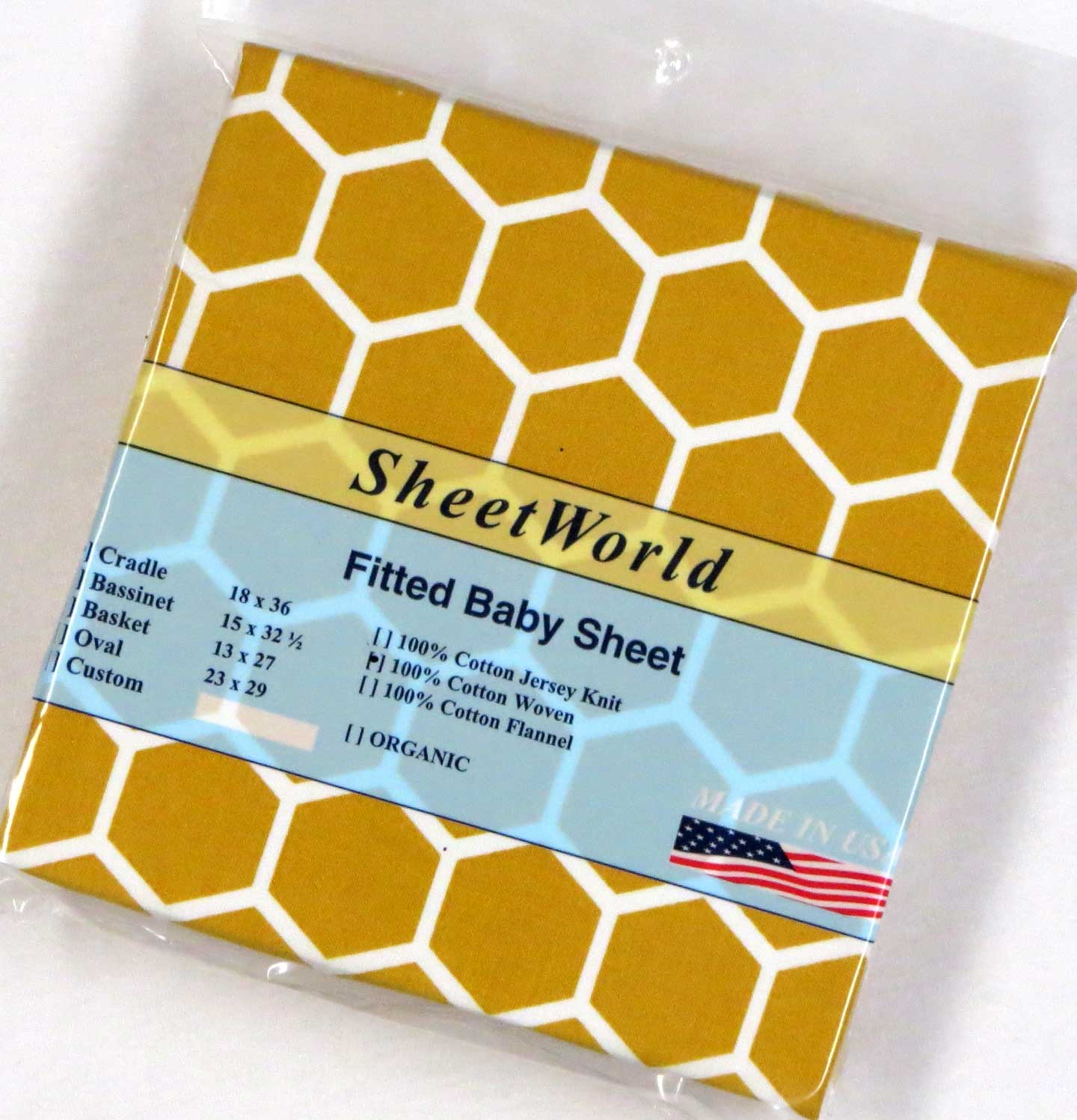 Mustard Honeycomb Cotton Woven Cradle Sheet 18x36