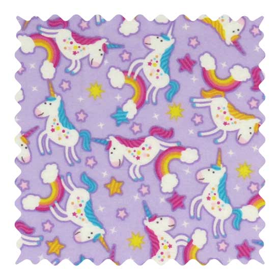 Unicorn Lavender Fabric - 100% Cotton Flannel - 42 x 44 inches