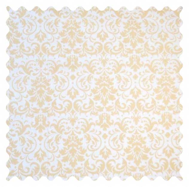 Cream Damask Fabric - 100% Cotton - 29 x 42 inches