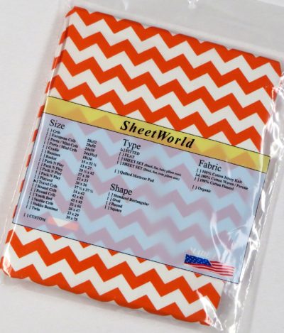 Orange Chevron Cotton Percale Travel Lite Playard Sheet - Fits BabyBjorn 24 x 42