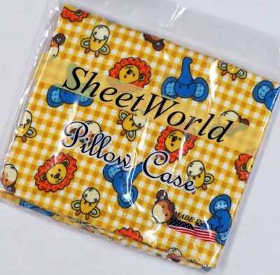 Safari Animal Yellow Check Cotton Flannel Baby Pillow Case