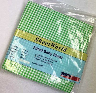 Green Gingham Cotton Woven Bassinet Sheet - 15 x 33