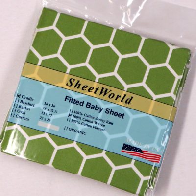 Green Honeycomb Cotton Woven Cradle Sheet - 18 x 36