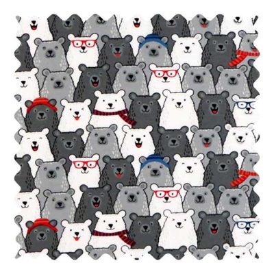 Polar Bears Fabric - 100% Cotton Flannel - 28 x 43 inches