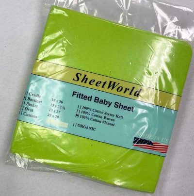 Solid Lime Cotton Flannel Bassinet Sheet - 15 x 33