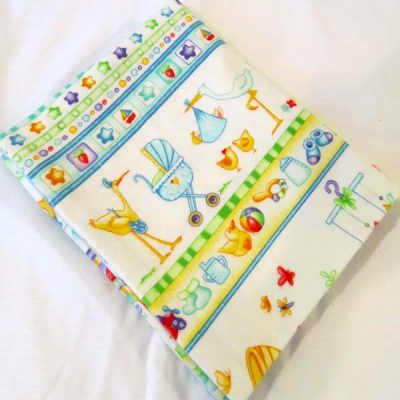 Blue Clothesline Flannel Baby Pillow Case