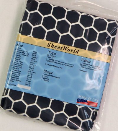 Navy Honeycomb Cotton Fitted Square Playard Sheet Fits Graco TotBloc 36 x 36