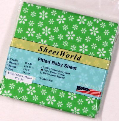 Primary Green Floral Cotton Bassinest Sheet - Fits Halo
