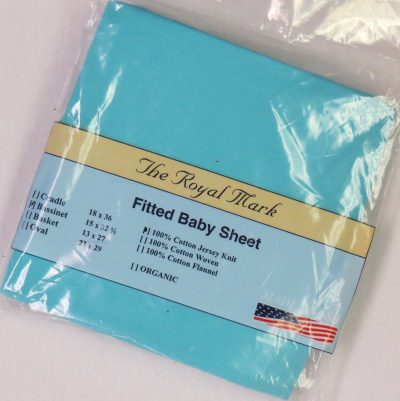 Solid Aqua Cotton Jersey Knit Bassinet Sheet