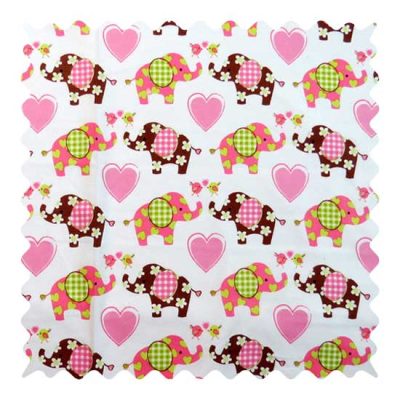 Elephant Love Fabric - 100% Cotton - 20 x 42 inches