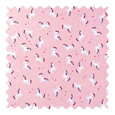 Unicorns Pink Fabric - 100% Cotton Jersey - 14 x 56 inches
